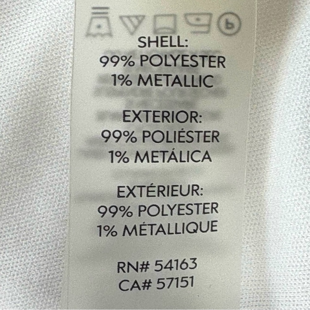 Calvin Klein White Smocked Dress with Silver Metallic Accents. Women’s Size 8 - Picture 10 of 11